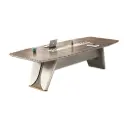 MODERN E0 MDF EXECUTIVE MEETING TABLE WITH BEVEL EDGE, ANGLED LEGS AND BUILT IN SOCKET BOX - GH SERIES 