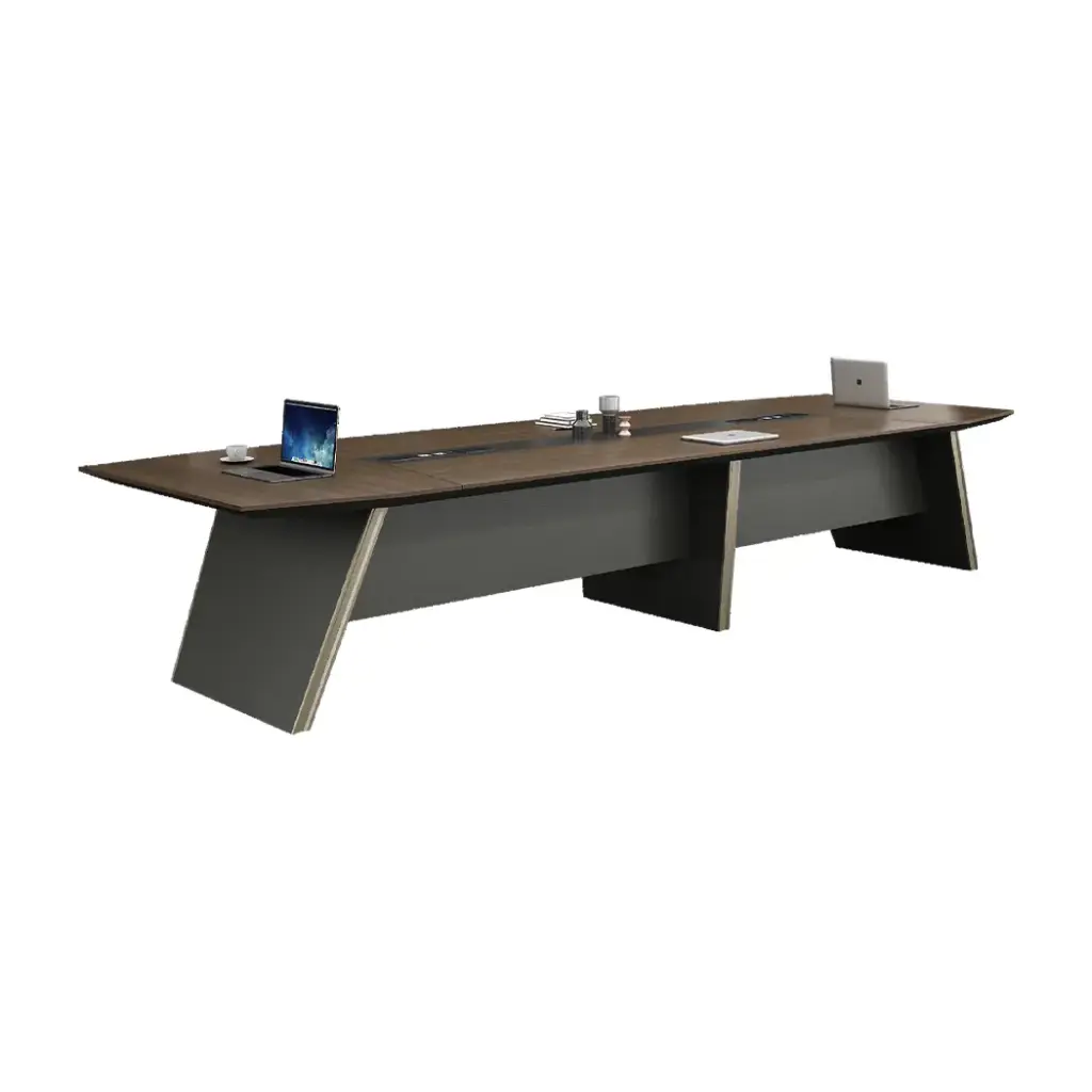 MODERN E0 MDF EXECUTIVE MEETING TABLE WITH THICKENED TOP AND ALUMINUM ALLOY LEGS - GH SERIES 