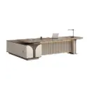 MODERN INTEGRATED ALUMINUM ALLOY EXECUTIVE DESK WITH SIDE CABINET AND SMART POWER MODULE - GH SERIES