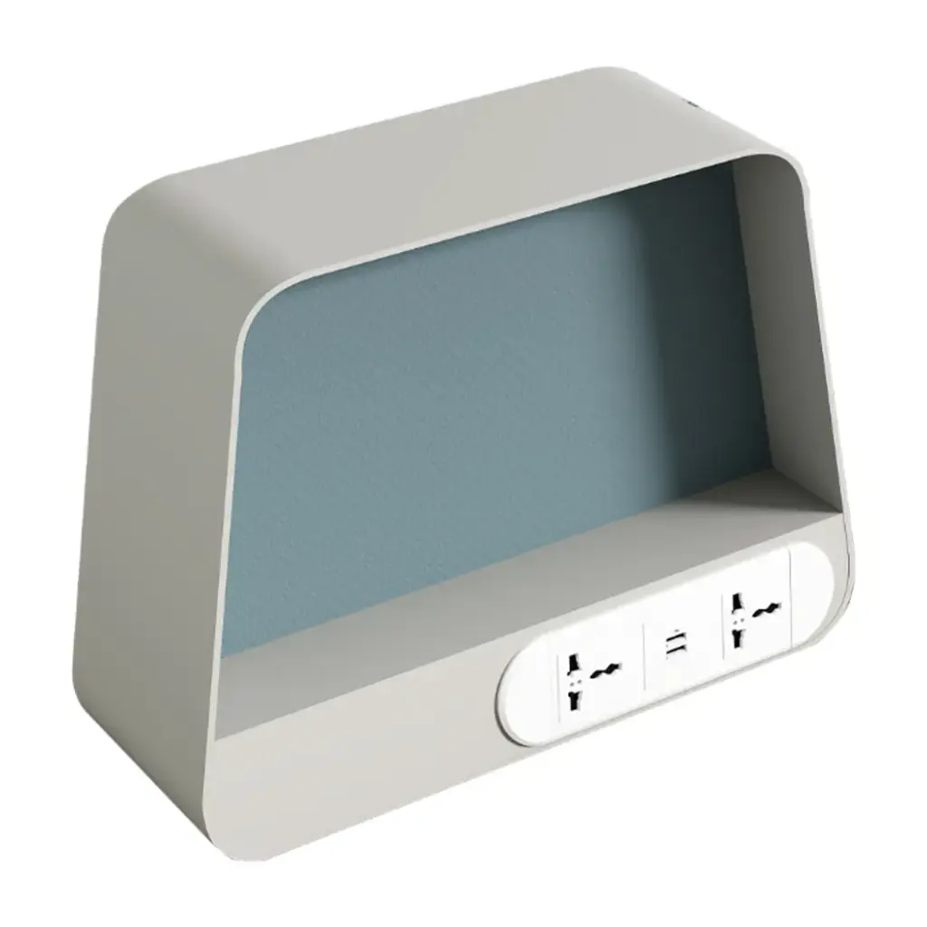 MODERN DESKTOP POWER HUB WITH INTEGRATED PRIVACY SCREEN AND DOUBLE SIDED SOCKETS – GH SERIES