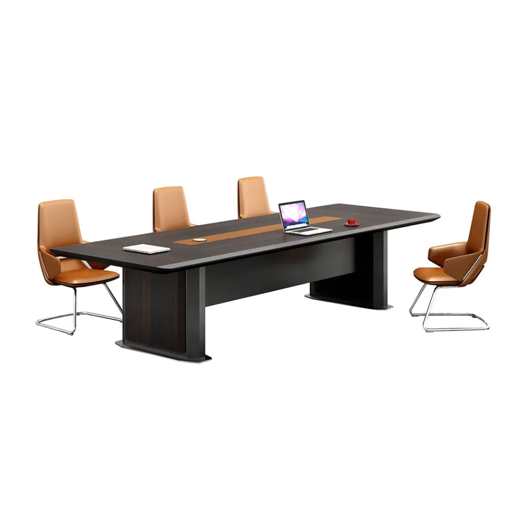 MODERN E1 MDF EXECUTIVE MEETING TABLE WITH MELAMINE FINISH AND PNEUMATIC LIFTING SOCKET - KNIGHT SERIES 