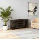 CONTEMPORARY THREE TIERED TV STAND WITH AMPLE STORAGE SPACE
