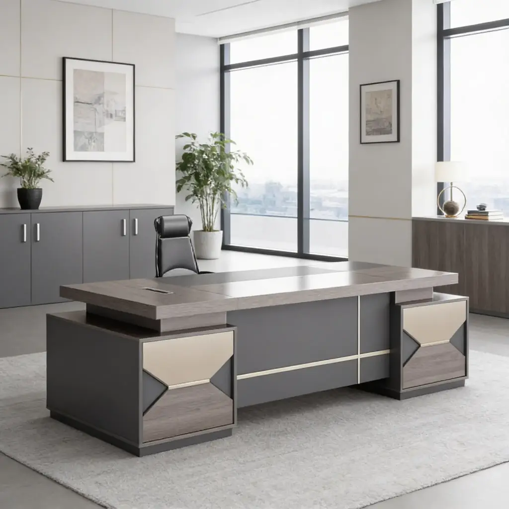 DUAL PEDESTAL EXECUTIVE OFFICE DESK 
