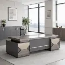 DUAL PEDESTAL EXECUTIVE OFFICE DESK 