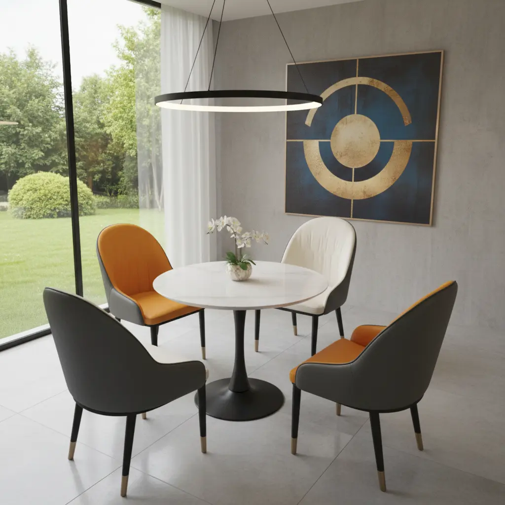 Tulip Round Table & Mixed Chair Dining Set