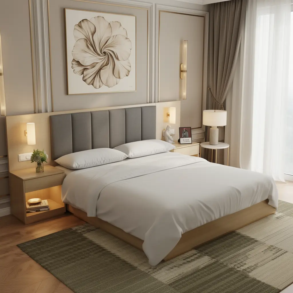 MODERN UPHOLSTERED BED SET