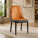 Amber & Graphite Hexagonal-Tufted Dining Chair