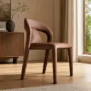 Terracotta Moulded Organic Armless Dining Chair