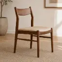 Walnut Low-Back MCM Dining Chair