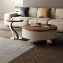 Walnut Round Coffee & Side Table Set