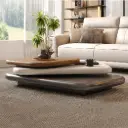 Organic Stacked Two-Tier Coffee Table