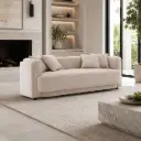 Linen Track-Arm Minimalist 3-Seater