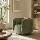 Oatmeal Boucle Wide-Arm Curved Sofa