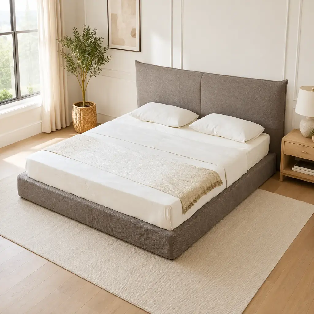 Graphite Low-Profile Minimalist Platform Bed