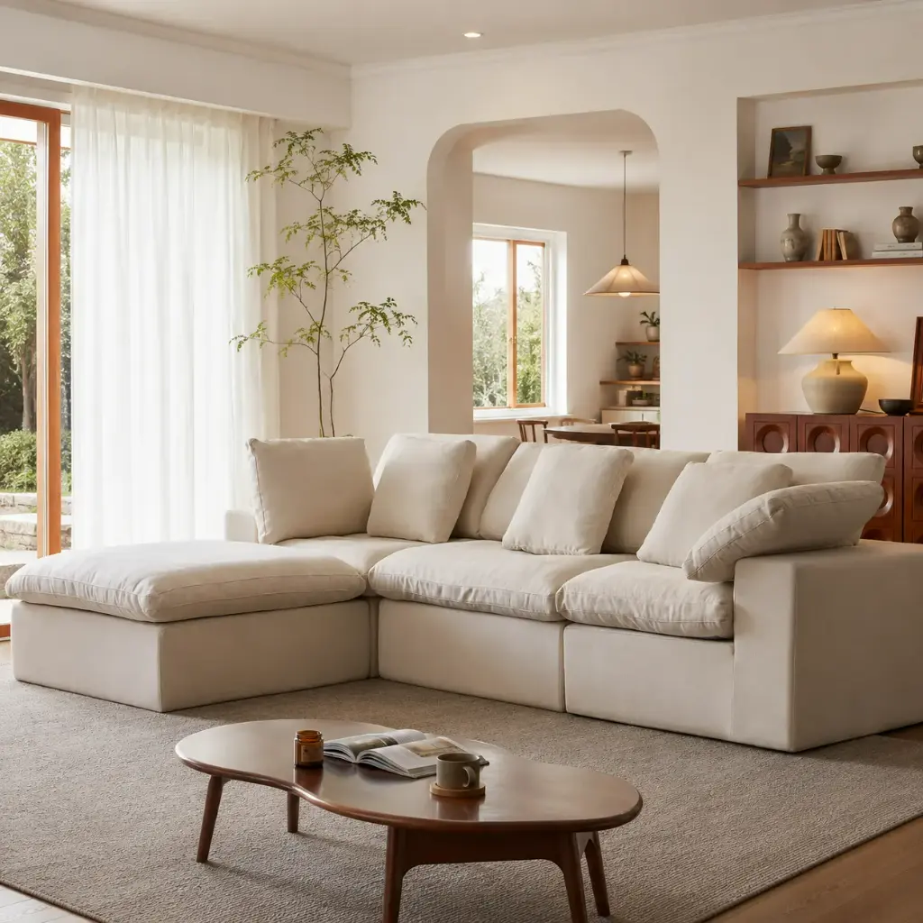 Ivory Down-Fill Pillow Cloud Sofa