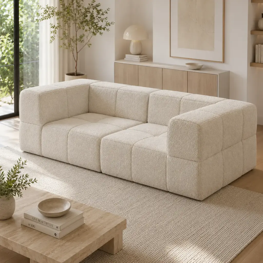 Ivory Block Cube Cloud Sofa