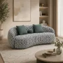 Teal Weave Curved Statement Sofa