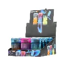 TECHNO FROSTED COLOR FLIP TOP LIGHTER - 15CT