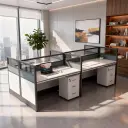 COLLABORATIVE BLACK CARBON PANEL WORKSTATION