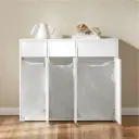 MINIMALIST WHITE WOODEN FURNITURE TRASH CABINET