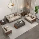 MODERN E1 MDF OFFICE COFFEE TABLE WITH MELAMINE FINISH AND DOUBLE DOOR STORAGE - KNIGHT SERIES