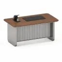 MODERN WALNUT EXECUTIVE TEA TABLE WITH INTEGRATED APPLIANCE MODULE - PHANTOM SERIES 